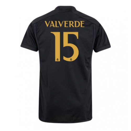 Fotballdrakt Herre Real Madrid Federico Valverde #15 Tredjedrakt 2023-24 Kortermet